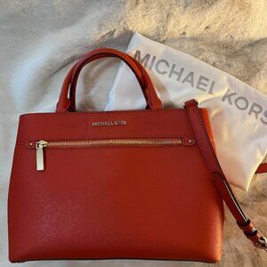 Michael Kors -Coral Red Saffiano Leather Tote